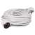 White 3 meter extension cord with grounded plug and angled socket