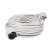 White 3 meter extension cord with grounded plug and angled socket
