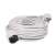 White 3 meter extension cord with grounded plug and angled socket
