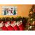Home KLW 40 LED Christmas decoration above fireplace with stockings