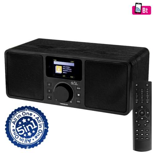 SAL INR 5000 BK2 5in1 Stereo Internet Radio with Bluetooth, DAB+, FM, and AUX input