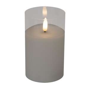 LED candle in glass, 7.5 cm diameter x 12.5 cm height - Candle