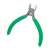 SMA side cutting pliers 1PK-037S, 110mm, green handles, steel, hardened and tempered cutting edge, serrated PVC grip, for cutting, stripping, hard steel, soft steel, copper