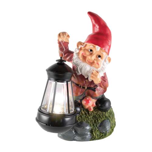 Gnome de grădină cu lanternă alimentat cu energie solară, HOME Napelemes lámpa törpével MX 632C