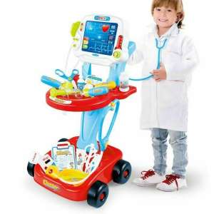 Interaktív orvosos játék kocsi szett EKG kijelző hang+fény 31587783 Orvosos játékok