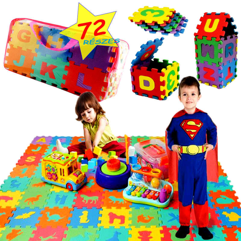72 Részes HabTapi Puzzle Játszószőnyeg