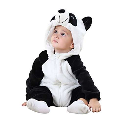 Baby plush Panda jumpsuit - Panda #black-and-white 31587922