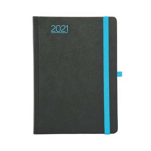 TOPTIMER 2021 Weekly Planner A5 "Nero" Black-Blue