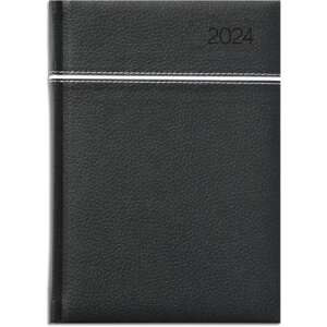TOPTIMER zsebnaptár, 2024, fekete, bőrborító - TOPTIMER
