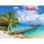 TOPTIMER Beach 2024 wall calendar, cover, tropical beach with palm trees and a pier
