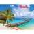TOPTIMER Beach 2024 wall calendar, cover, tropical beach with palm trees and a pier