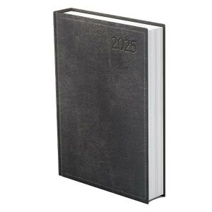 TOPTIMER 2025 Naptár, B5 méretű, fekete műbőr borító - REALSYSTEM
