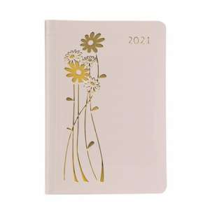 TOPTIMER Pastel rózsaszín heti tervező virágmintával, B6 méret - TOPTIMER