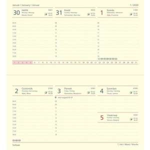 TOPTIMER Ace korallpiros heti naptár 2023, nyitott nézet - TOPTIMER