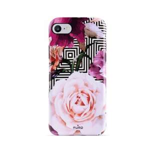 PURO Glam Geo Flowers iPhone tok Pink Peonies mintával - Puro
