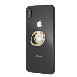 Guess Gold and White Phone Ring Holder on iPhone - Phone Case