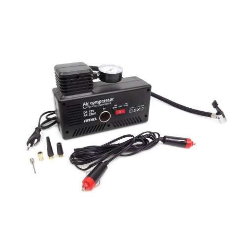 AIMO AC/DC levegő kompresszor, 12V/230V, gumiabroncsok, labdák és egyéb tárgyak felfújására