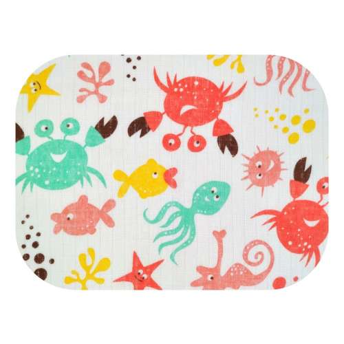 LittleONE by Pepita minőségi Textil pelenka - Tengeri állatok #sárga-piros (U032)