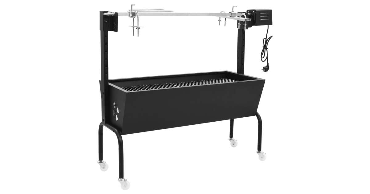 Vidaxl – Barbecue à fumoir Nevada XL Noir – 2 chambres à fumer – Compartiment à feu 30 cm – Thermomètre intégré – Dimensions 173 x 51 x 132 cm