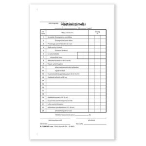 Pátria Pénztárelszámolás A5 - Üres sablon - Patria