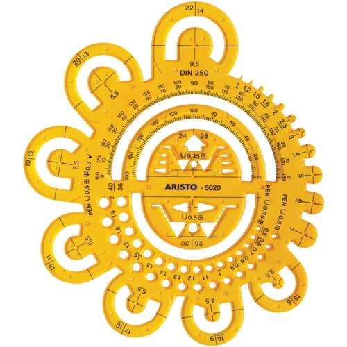 Aristo GEO5020 sablon, sárga, 0,5-40 mm