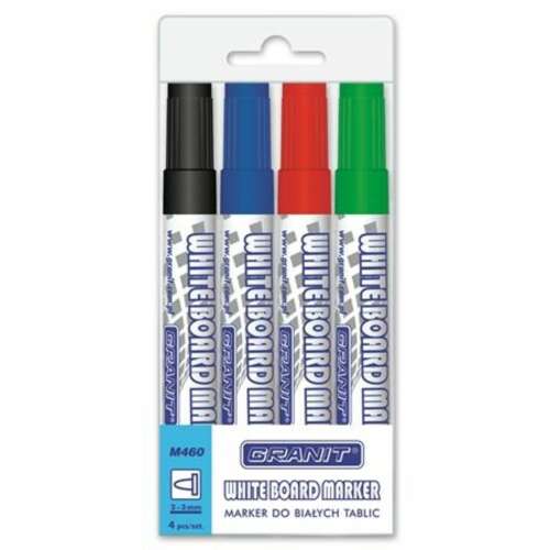 Granit táblamarkerek, 4 db-os készlet, fekete, kék, piros, zöld