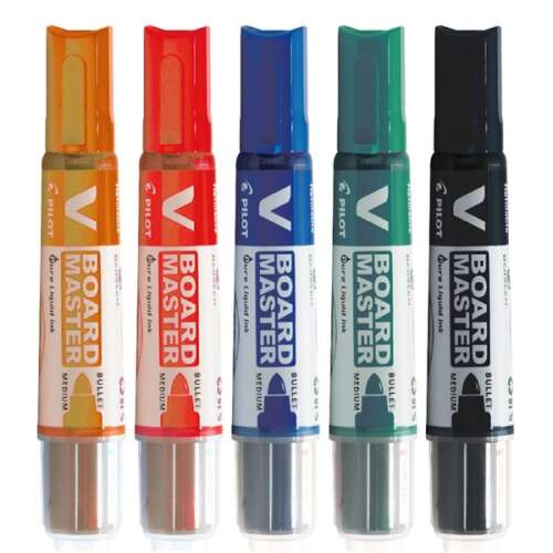 Pilot V Board Master Whiteboard-Marker, Rundspitze, Medium, 5 Farben