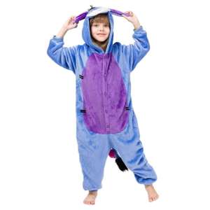 Salopeta unisex Kigurumi pentru copii marimea M - Urechi #albastru 31592172 Salopete / Pijamale Kigurumi