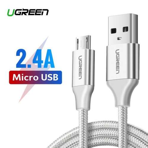 UGREEN 2.4A Micro USB cable, white, 2m