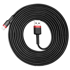 Cablu de date Baseus Cafule Lightning QC3.0 2A 3M Negru/Rosu (CALKLF-R91) 134203893 - Cabluri Lightning