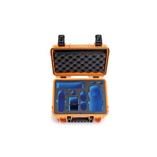 B&W 3000 tok a DJI Mavic Air 2 / Air 2S drónhoz nyitva, rekeszekkel a drón, akkumulátorok, töltő, vezérlő, szűrők és propellerek számára