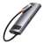 Baseus Metal Gleam Series 6-in-1 Multifunktions-Type-C HUB Docking Station Space Grau schrägansicht