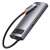 Baseus Metal Gleam Series 6-w-1 Hub USB-C, srebrny, widok pod kątem
