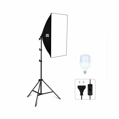 Kit de iluminare softbox Puluz PU5070EU cu stativ, bec și priză UE