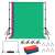Puluz Photo Studio Background Support Set PKT5204 with green, red, and blue backdrops, 2x2m mount, 1.6x2m backdrops, carrying bag, tripod stands, cross bars, clips, and securing clips