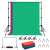 Puluz Photo Studio Background Support Set PKT5204 with green, red, and blue backdrops, 2x2m mount, 1.6x2m backdrops, carrying bag, tripod stands, cross bars, clips, and securing clips