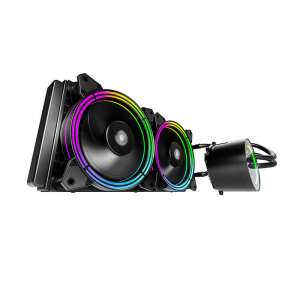 Darkflash TR240 AiO RGB Chłodzenie procesora z dwoma wentylatorami 120 mm, czarny - Darkflash Wentylator do PC