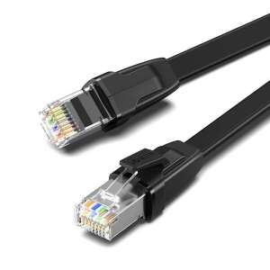 UGREEN NW134 Cat 8 Flat Ethernet Cable with Metal Connectors, RJ45, 5m, Black - FTP Cable