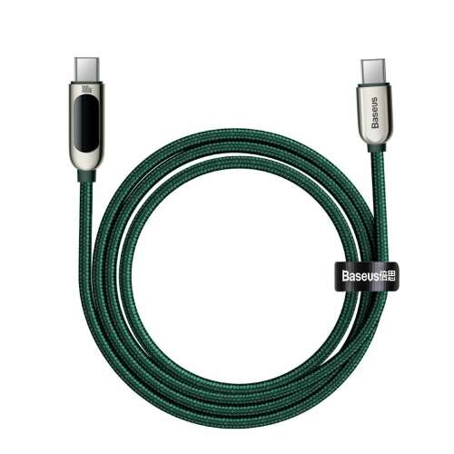 Cablu de afișare USB-C - USB-C Baseus, 100 W, 2 m (verde)