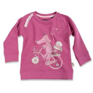 Blue Seven girls' pink sweatshirt with a dog on a bicycle print - Kids' Sweater & Cardigan