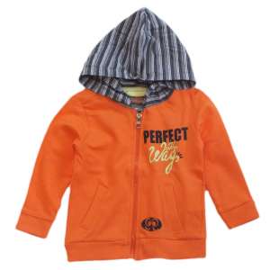 Hanorac portocaliu cu glugă și fermoar pentru fete, marca Knot So Bad, perfect pentru uzura de zi cu zi - Knot So Bad