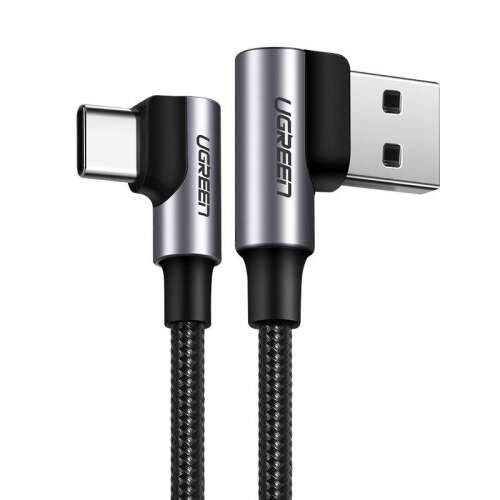 UGREEN US176 USB-A auf USB-C Winkelkabel, 3A, 1m, Schwarz