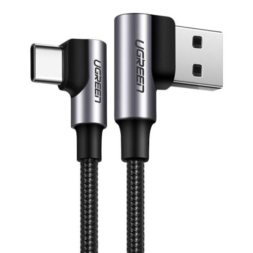 USB-USB-C kábel, ferde UGREEN US176, 3A, 1m (fekete)