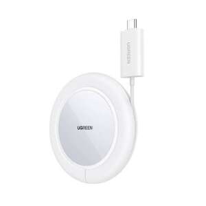 UGREEN 15W Qi wireless charger with silicone case MagSafe compatible white, side view - Ugreen