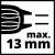 13mm chuck capacity icon for Einhell cordless hammer drill