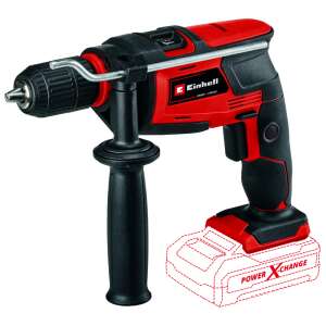 Einhell TC-ID 18 Li - Solo cordless hammer drill, red and black, with battery and Power X-Change logo - Einhell