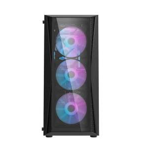 Darkflash DK352 Plus computer case, black, tempered glass side panel, RGB fans - Darkflash