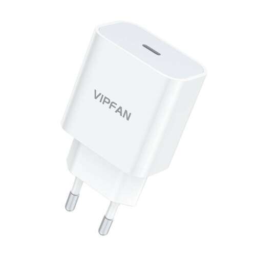 Vipfan E04 încărcător de perete, USB-C, 20W, QC 3.0 + cablu USB-C (alb)
