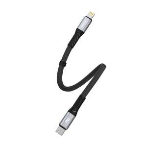 Dudao L10P USB-C to Lightning cable, black, 20W PD fast charging, 0.23m - Cable