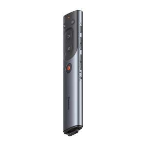 Baseus Orange Dot Telecomandă multifuncțională pentru prezentări, cu pointer laser roșu (gri) 66132304 Indicatoare prezentare